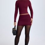 Modal High-Neck Open-Back Top in Wine Red - Image 8