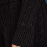 Cable-Knit Zip-Up Hoodie in Black - Image 5