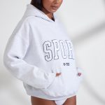 Oversized Hooded Sweatshirt in Heather Grey - Image 3