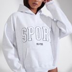 Oversized Hooded Sweatshirt in Heather Grey - Image 4