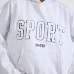 Oversized Hooded Sweatshirt in Heather Grey - Image 8