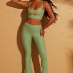 Lace Up Back Petite Trousers in Green - Image 5