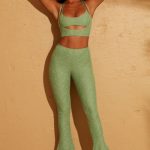 Lace Up Back Petite Trousers in Green - Image 6