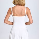 Lace-Trim Ruched Mini Dress in White - Image 2