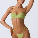 Embellished Underwired Balconette Bikini Top in Pear Green - Image 6