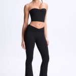 Tall Twist-Front Flared Trousers in Black - Image 6