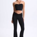 Tall Twist-Front Flared Trousers in Black - Image 7