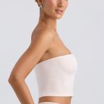 Bandeau Crop Top in Washed Cream - Image 3