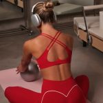 Soft Active V-Neck Sports Bra in Hot Red - Image 2