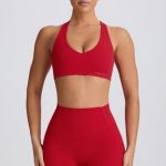 Soft Active V-Neck Sports Bra in Hot Red - Image 3