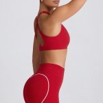 Soft Active V-Neck Sports Bra in Hot Red - Image 4