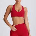 Soft Active V-Neck Sports Bra in Hot Red - Image 6
