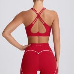 Soft Active V-Neck Sports Bra in Hot Red - Image 7