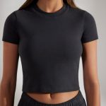 Cap Sleeve Baby Tee in Washed Black - Image 7