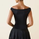 Off-Shoulder Ruffled Mini Dress in Black - Image 2