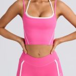 Soft Active Layered Cropped Tank Top in Bubblegum Pink - Image 4