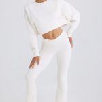Petite Flared Trousers in White