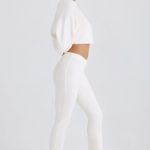Petite Flared Trousers in White - Image 3