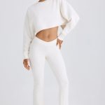 Petite Flared Trousers in White - Image 6