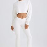Petite Flared Trousers in White - Image 7