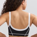 Soft Active Contrast-Trim Sports Bra in Black - Image 2