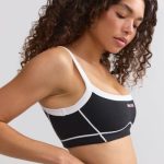 Soft Active Contrast-Trim Sports Bra in Black - Image 3