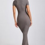 Ribbed Modal Maxi Dress in Grey - Image 2