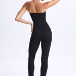 Petite Twist-Front Split Hem Flared Jumpsuit in Black - Image 2