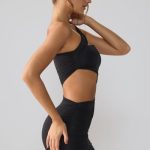 Slinky Jersey Ruched Cut Out Mini Dress in Black - Image 3