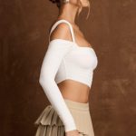 Asymmetric Off-Shoulder Draped Top in Vanilla - Image 6