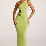 Textured Jersey Low-Rise Maxi Skirt in Lime - Image 5