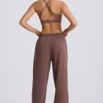Mid-Rise Wide-Leg Joggers in Mocha - Image 3