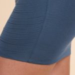 Long Sleeve Ruched Modal Cashmere Blend Mini Dress in French Navy - Image 5