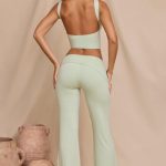 Mid-Rise Straight Leg Trousers in Light Sage - Image 2
