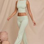 Mid-Rise Straight Leg Trousers in Light Sage - Image 6