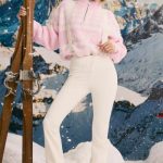 Fleece-Lined Ski Trousers in Ice White