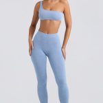 Seamless Rib Leggings in Washed Blue - Image 6