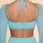 Embellished Cowl Neck Maxi Dress in Aqua - Image 5