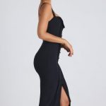 Button-Detail Midaxi Dress in Black - Image 3