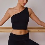 One-Shoulder Twisted Tank Top in Black