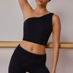 One-Shoulder Twisted Tank Top in Black - Image 6