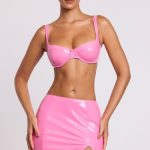 Vinyl Underwired Bralette in Pink - Image 6