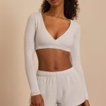 Brushed Jersey Elasticated Mini Shorts in Fog Grey