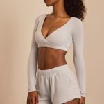 Brushed Jersey Elasticated Mini Shorts in Fog Grey - Image 3