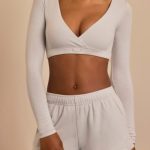 Brushed Jersey Elasticated Mini Shorts in Fog Grey - Image 6