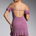 Embellished Cold Shoulder Mini Dress in Grape - Image 2