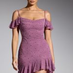 Embellished Cold Shoulder Mini Dress in Grape - Image 5