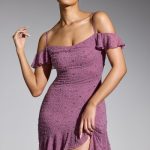 Embellished Cold Shoulder Mini Dress in Grape - Image 10