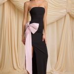 Strapless Bow-Detail Maxi Dress in Black - Image 6